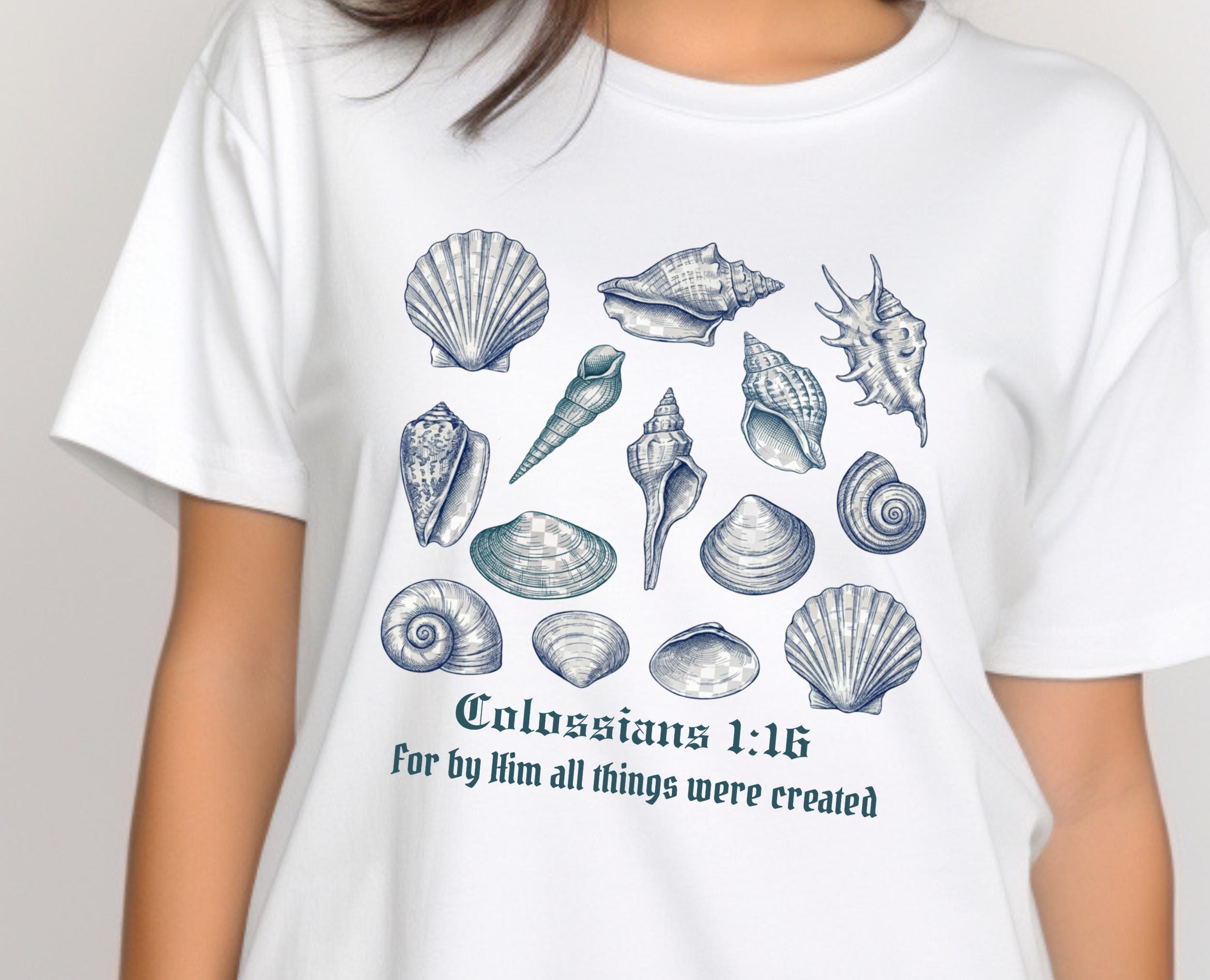 Seashell Bible Verse PNG, Ocean Life Coastal Aesthetic Digital Download ...