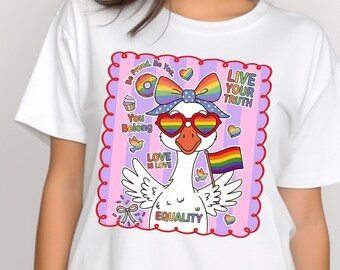 June Pride Month Goose PNG, Pride Month Design,  LGBT Rainbow,  Equality Sublimation, Gay Pride Shirt Design, Pride Digital Download