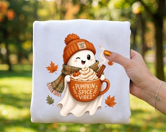 Pumpkin Spice Season NG, Spooky Season Design,  Ghost and Pumpkin Spice, Autumn Sublimation, Fall Ghoul, Digital Download
