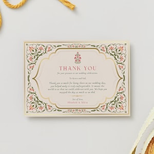 Merci carte/ note - mariage indien hindou asiatique