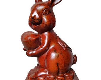 Ruitu Lucky rabbit Wooden crafts Home décor Household handicrafts Traditional Chinese art Classical fittings