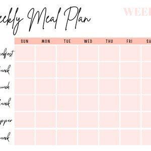 PRINTABLE Weekly Meal Planner and Grocery List
