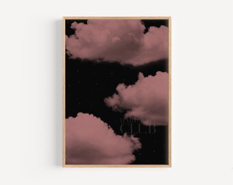Wall Art Poster - Paper Print Of Pink Night Clouds \ Home Decor \ Wall Art \ Clouds Print