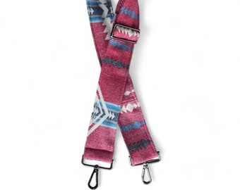 Rode Southwest Zion gitaarband stijl boho crossbody portemonnee riem