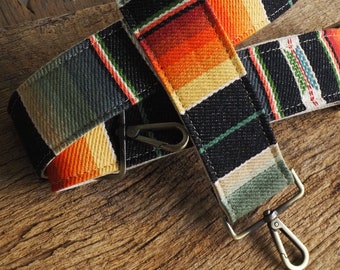 Southwest Serape Saddle Blanket Crossbody Cotton Purse Strap