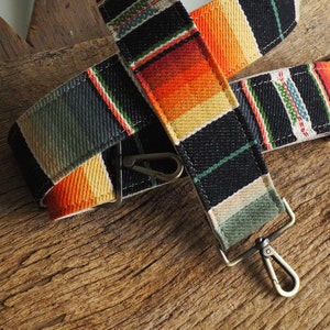 Southwest Serape Saddle Blanket Crossbody Cotton Purse Strap