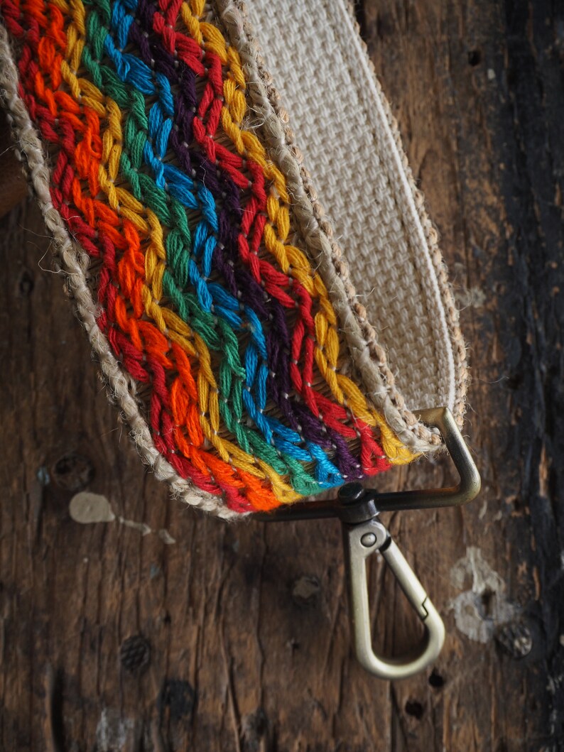 Rainbow Purse Strap Boho Style Removable Detachable Crossbody Etsy