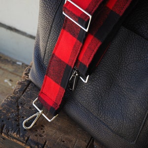 Flanell Geldbörse Strap Rot Kariert Crossbody Strap für Damen Handtasche Schulter oder Einkaufstasche