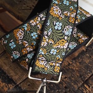 Cute Floral Woven Crossbody Purse Strap - Blue Yellow Green Black image 4