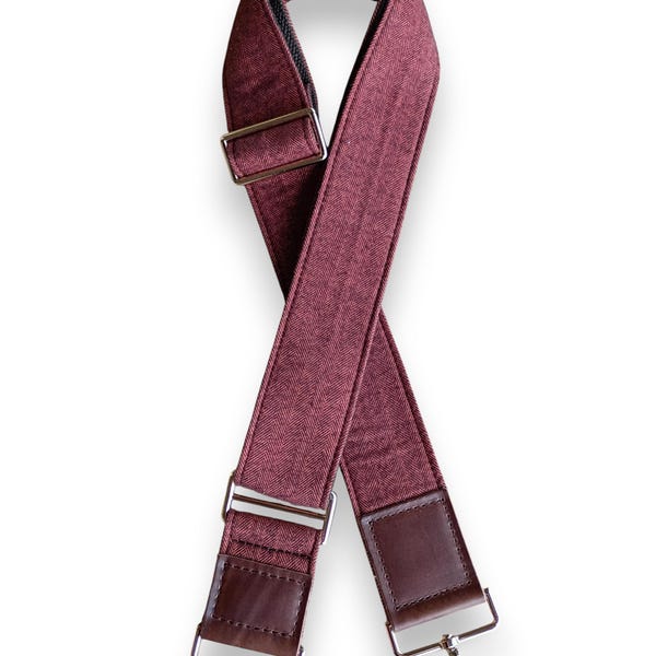 Bandolera de espiga de otoño y correa de cuero para bolso