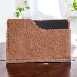 Cartera fina de cuero para tarjetas y efectivo