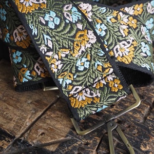 Cute Floral Woven Crossbody Purse Strap - Blue Yellow Green Black image 5