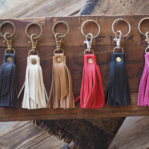 Leather Fringe Keychain Bag Tassel Charm