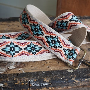 Adjustable Woven Crossbody Purse Strap  - Blue Beige Orange Black
