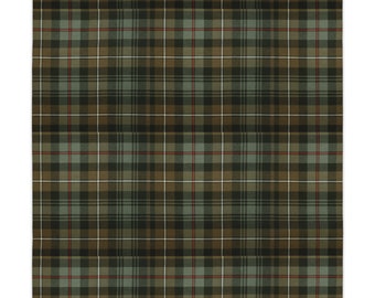 Olive Green Scottish Tartan Tablecloth