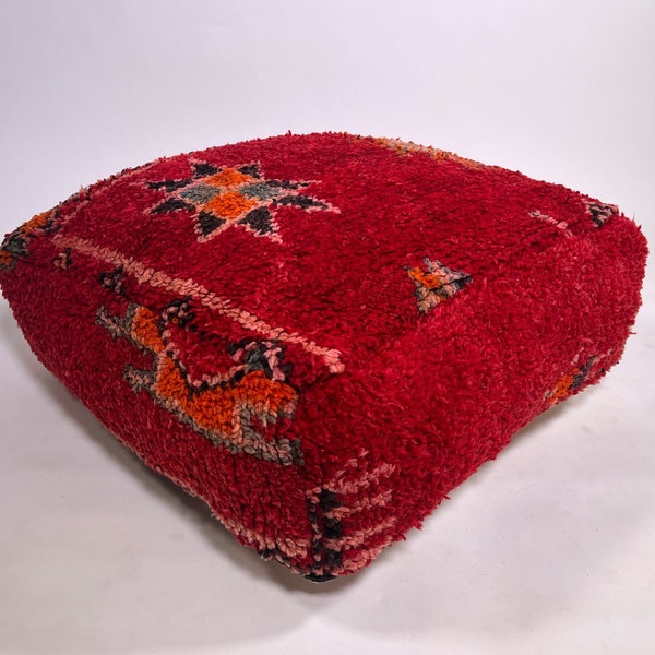 50%OFF** Moroccan Kilim Pouf Floor Pouf Vintage Moroccan Ottoman Beni Ourain Square Pouf, Yoga Meditation Cushion, Outdoor Red Kilim Pillows