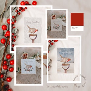 BUNDLE - Collection Robin - Joyeux Noël Robin BUNDLE Téléchargement numérique Cartes de Noël, Téléchargeables & Imprimables, Love Gracefully Yours