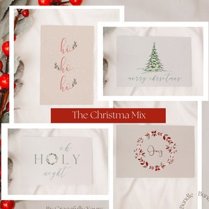 BUNDLE - Mélange de sélection de Noël par Gracefully Yours, Carte de Noël Téléchargement numérique, Carte de Noël téléchargeable et imprimable