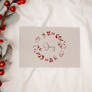 Joy Christmas Card Digital Download, Carte de Noël numérique, Téléchargeable et imprimable, 6x4in, Par Gracefully Yours
