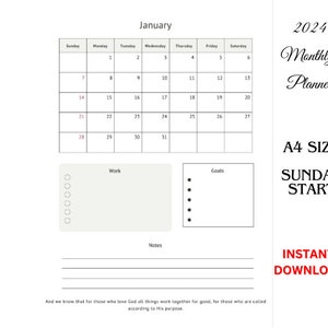 2024 Calendar and Monthly Planner Portrait Beautiful Elegant Monthly ...
