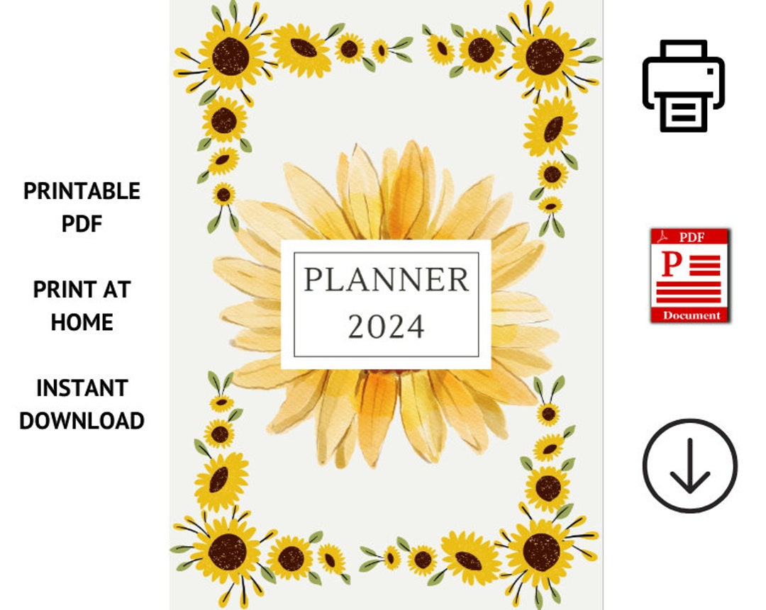 2024 Calendar and Monthly Planner Portrait Beautiful Elegant Monthly ...