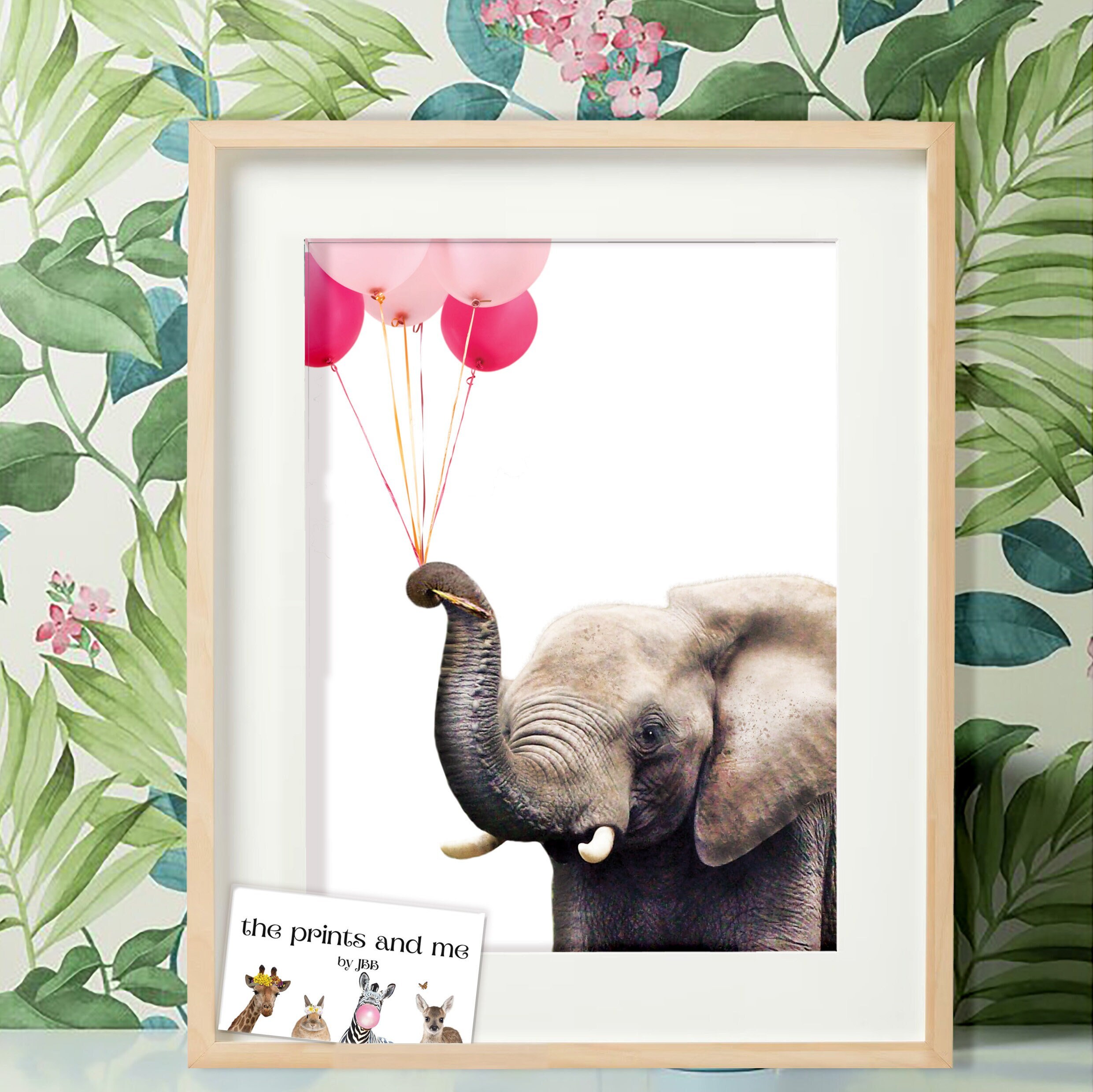 Elephant Print Elephant Wall Art Nursery Downloadable Prints Digital Download Nursery Wall Art