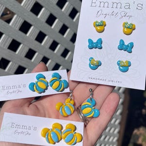 Cinderella Themed | Mouse Ears | Clay Studs | Mickey Inspired | Disney Inspired | Polymer Clay Earrings