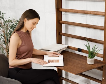 REED™ Writing Desk - Unique Adjustable Desk, Premium Standing Desk, Wood Ladder Desk