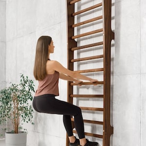 REED™ Wall Bar - High End Stall Bar, Wooden Wall Bar, Designer Home Gym Equipment