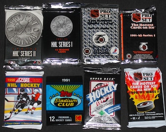 Factory Sealed  Vintage NHL Hockey Card Packs | NHL 1990's Trading Cards | Stocking Stuffers