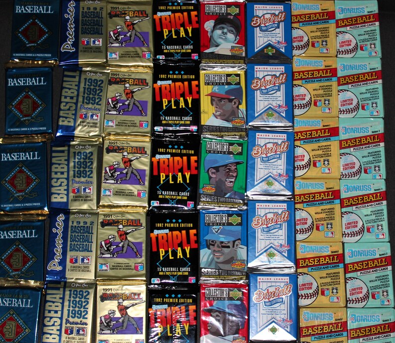 Factory Sealed Vintage Baseball Card Packs Etsy