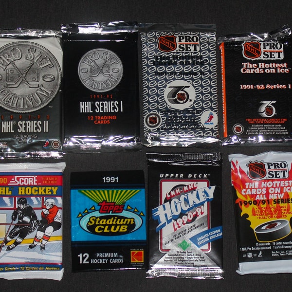 Factory Sealed  Vintage NHL Hockey Card Packs | NHL 1990's Trading Cards