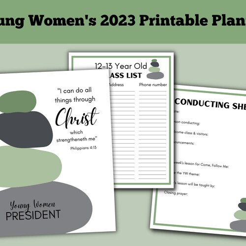 2023 LDS Young Women Planner Printable Binder Philippians Etsy Canada