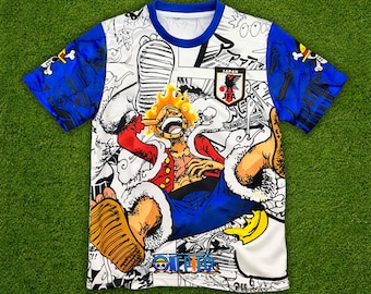 Japan x Luffy Gear 5 One Piece Concept Soccer Jersey, Football jersey, Anime jersey, Trikot