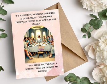 Funny Easter Card Printable | Jesus And Disciples Humorous  Card | Easter Digital Greeting | Happy Easter Card |  Jesus and Last Supper