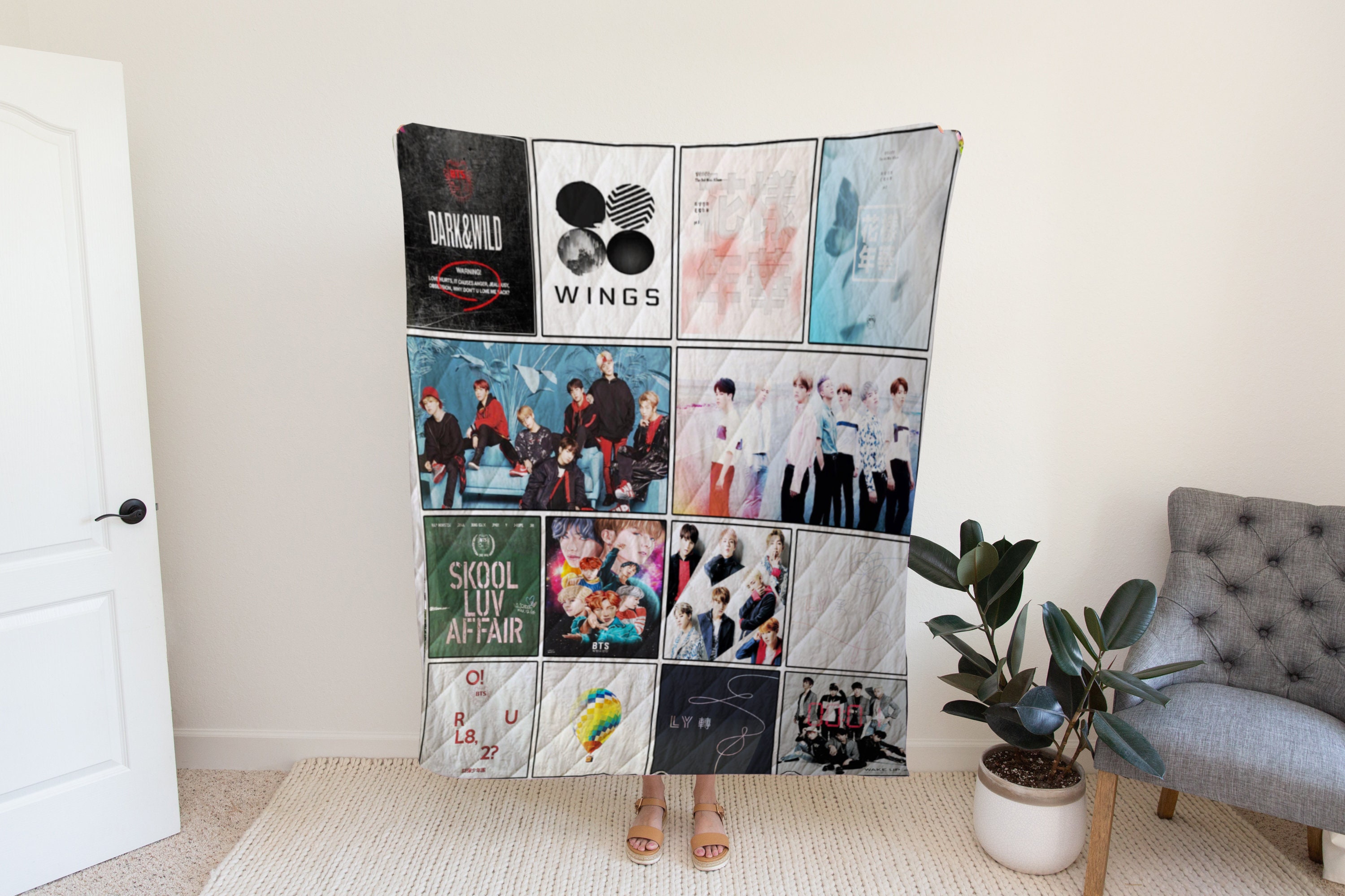 Wings Albums BTS Kpop Blanket BTS Photo Collage Blanket - Etsy