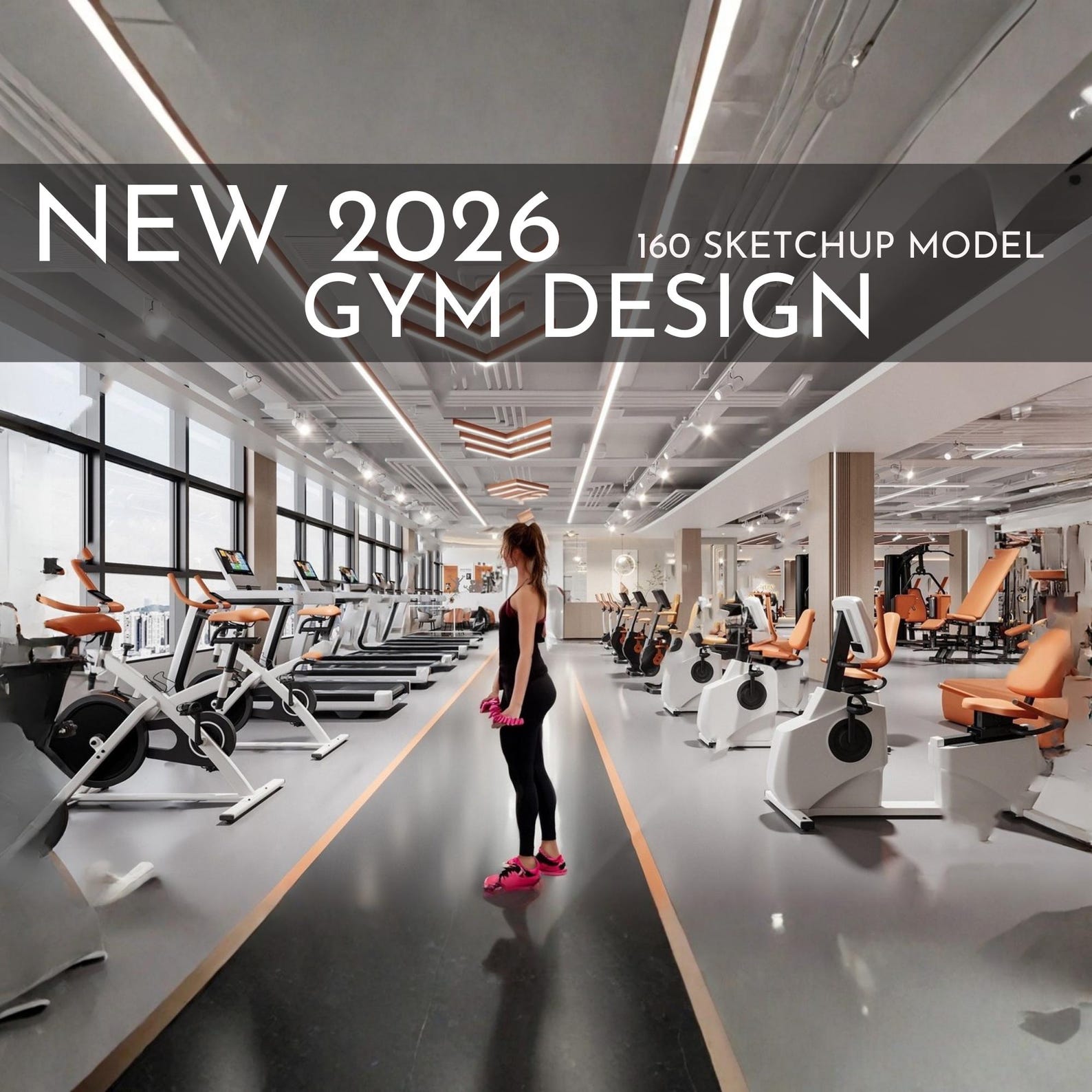 Gym Design | 160 Sketchup 3D Models | Commercial Interior Asset Full ...