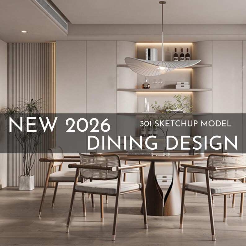 2026 NEW Dining - 301 Sketchup 3D Model Interior Design Model - Etsy