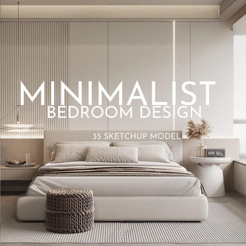 NEW! Minimalist Design Bedroom Interior Design - 35 Sketchup 3D Model ...