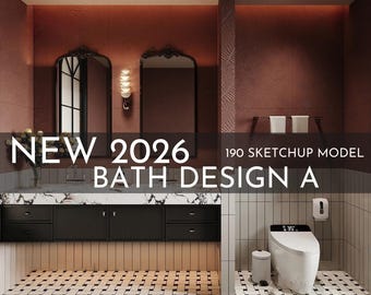 190 Bathroom SketchUp 3D Models | 2026 New Bath Design A | Interior Design Asset Pack