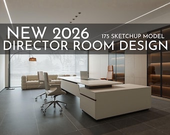 Director Room Design | 175 SketchUp 3D Models | Office Interior Asset Full Bundle