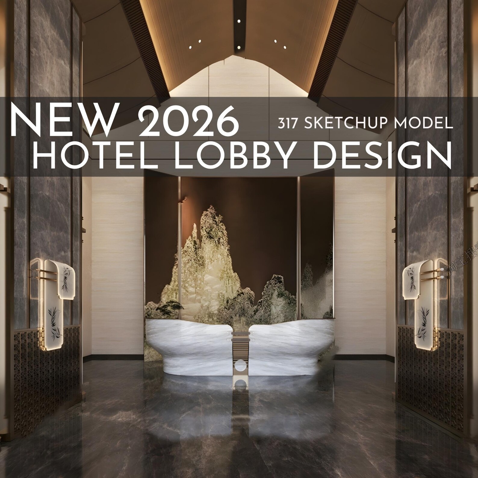 317 Hotel Lobby Design Sketchup 3D Models | 2026 New Design | Interior ...