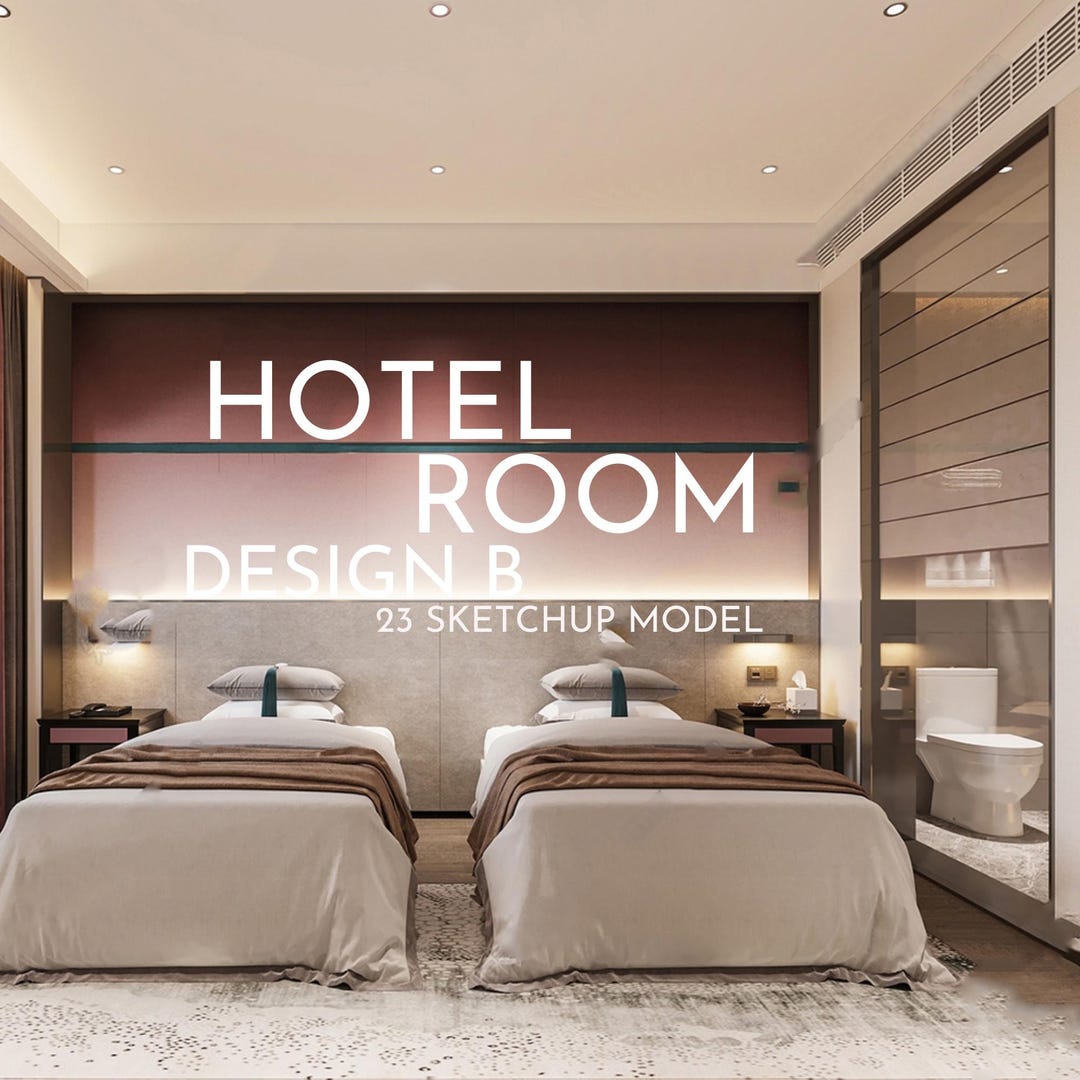 NEW! 23 Hotel Room Set B - Sketchup 3D Hotel Room Interior Design Model - Etsy