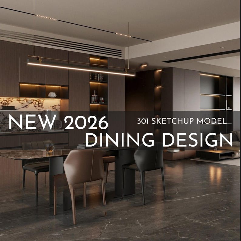 2026 NEW Dining - 301 Sketchup 3D Model Interior Design Model - Etsy ...