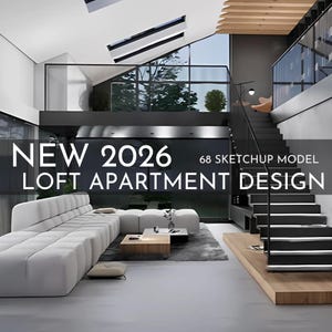 68 Loftlägenhet SketchUp 3D-modeller | Modern interiör tillgångspaket