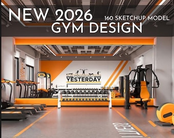 Gym Design | 160 SketchUp 3D Models | Commercial Interior Asset Full Bundle