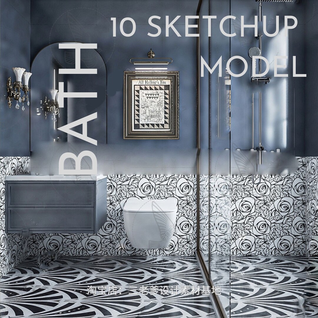 Modern Bathroom Interior Design Model B7 10 Piece Set Sketchup 3D Home ...