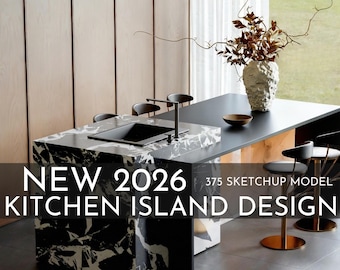 375 Kitchen Island SketchUp 3D Models | 2026 New Design | Interior Asset Pack