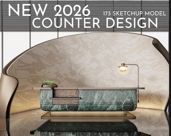 Counter Design | 173 SketchUp 3D Models | Commercial Interior Asset Full Bundle