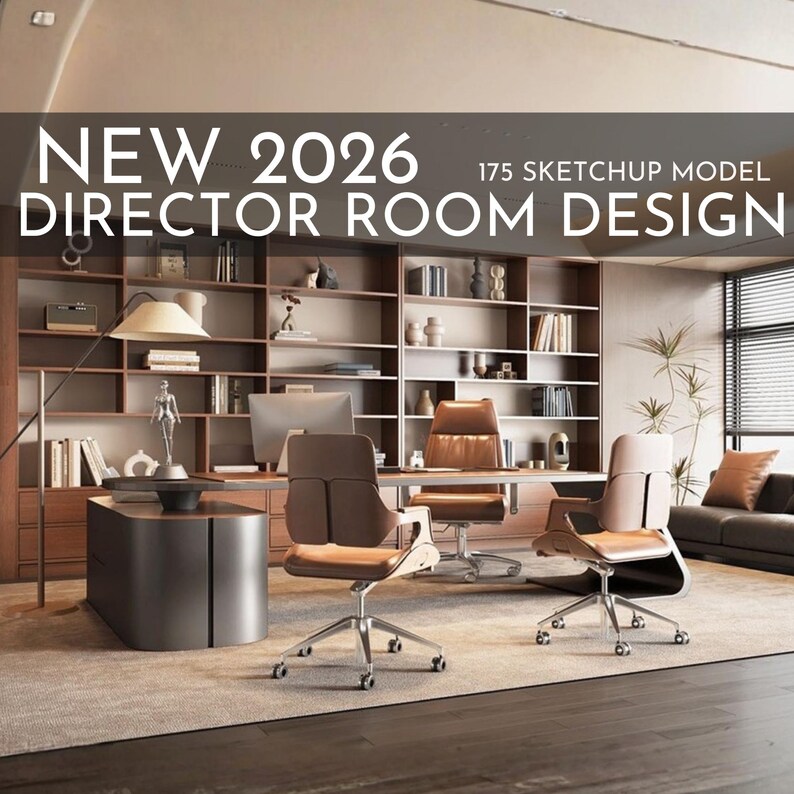 Director Room Design | 175 Sketchup 3D Models | Office Interior Asset ...